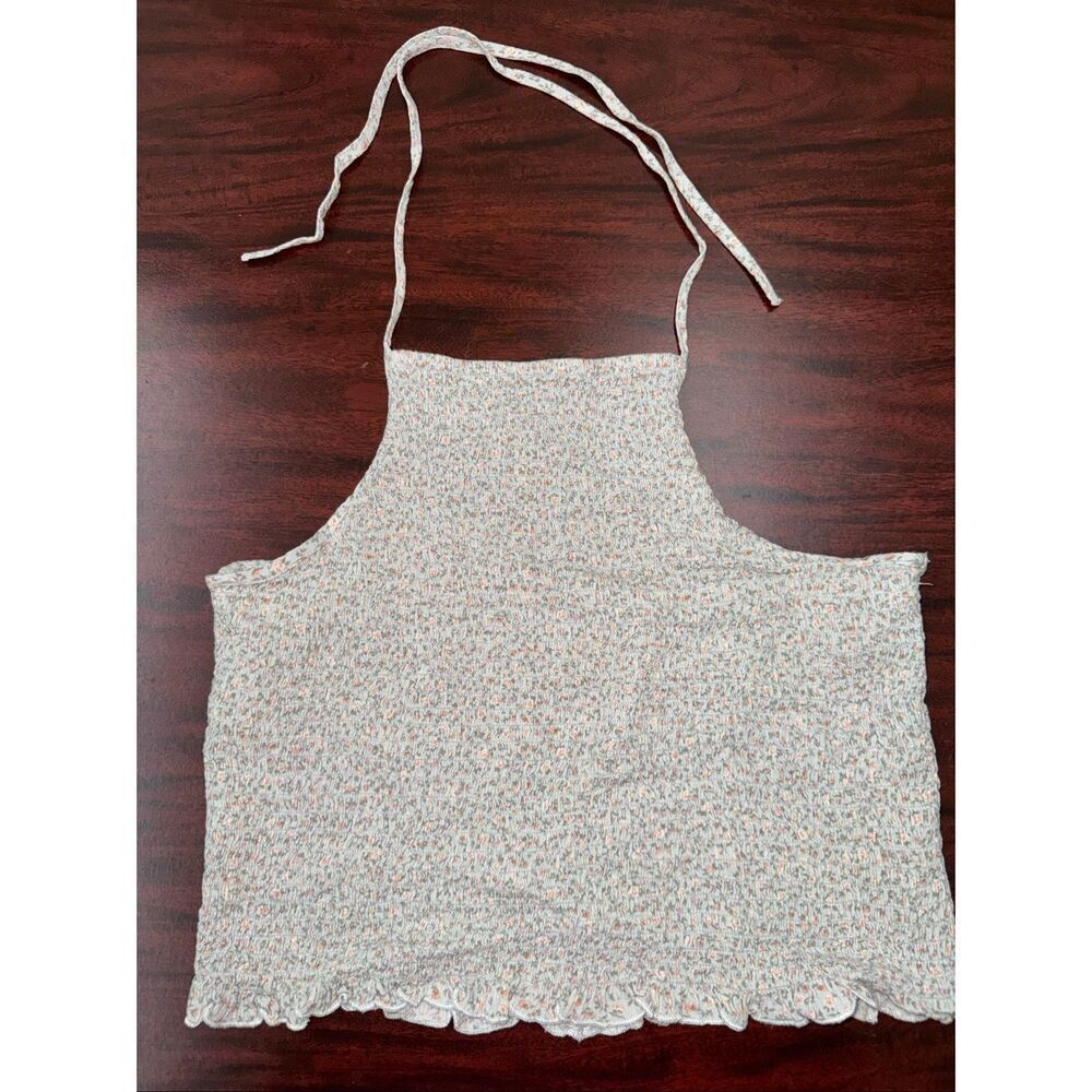 American Eagle Cropped Floral Halter Blouse Size Large